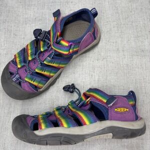 Keen Newport H2 Closed Toe Water Sandals Purple Rainbow Slip On Kids Size 2